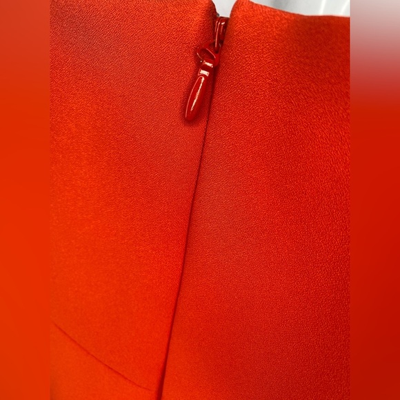 BCBGMAXAZRIA Revolve Linzee Red Orange Strappy Dress With Netting - Picture 9 of 10